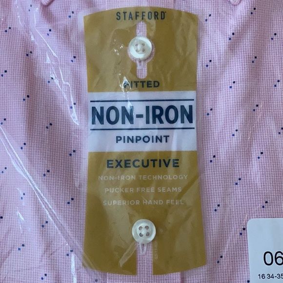 Stafford Pink dress shirt Size 16 NWT - Picture 4 of 6